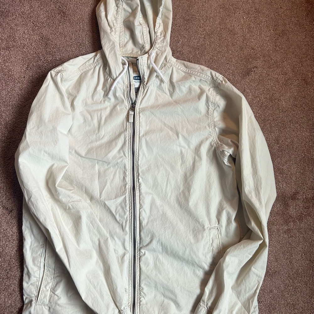 Cream Cotton Hooded Jacket